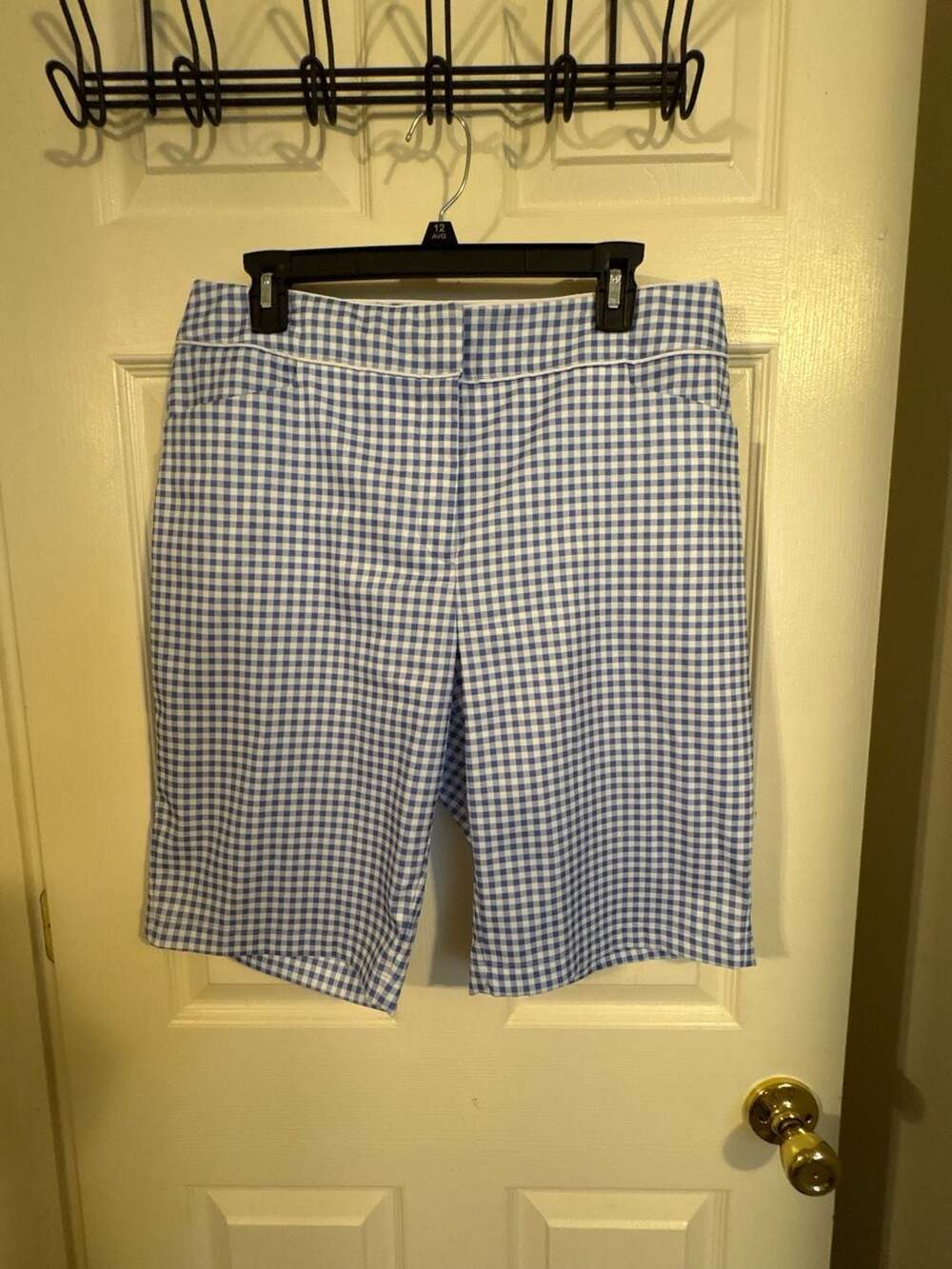 Tail White Label Blue Gingham Golf Bermuda Shorts Size 12